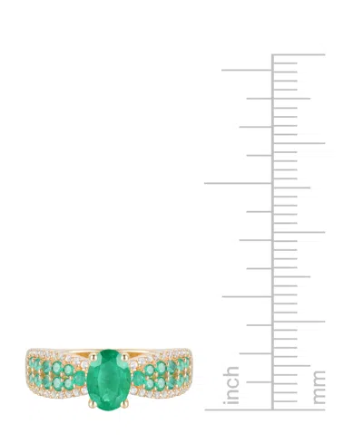 Macy's Gemstone (1-1/10 Ct. T.w.) & Diamond (1/5 Ct. T.w) Oval Ring In 14k Gold