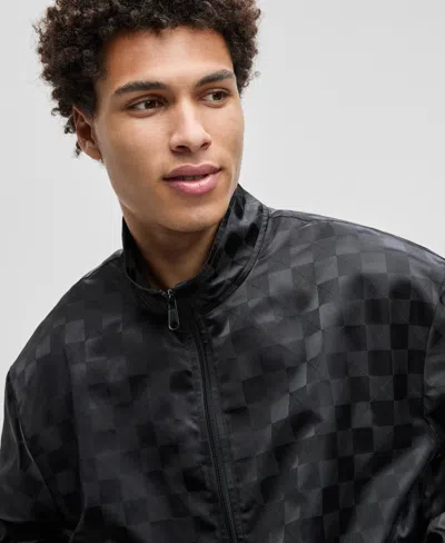 Mode Of One Mens Check Jacquard Relaxed Fit Track Jacket Check Jacquard Regular Fit 6 1 2 Track Shorts Macys Exc In Black
