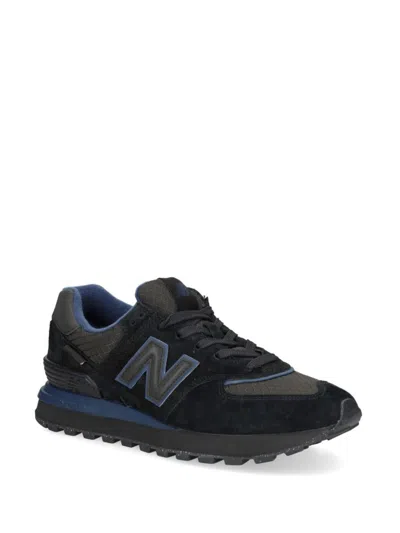 New Balance 574 Sneakers With Round Toe And Mesh Panels In Black