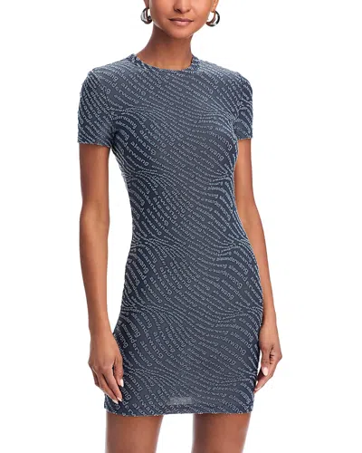 Alexander Wang T Alexanderwang. T Jacquard Logo Mini Dress In Blue