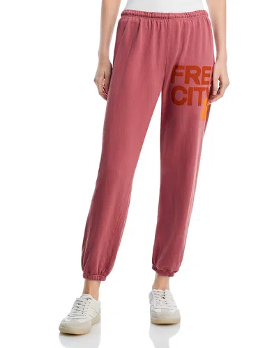 Freecity Free City Cotton Logo Sweatpants In Hunkdory In Red