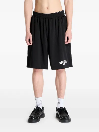 Awake Ny Mesh-panel Basketball Shorts In Black