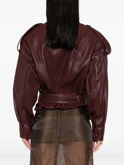Ducie Grained Leather Jacket In Brown