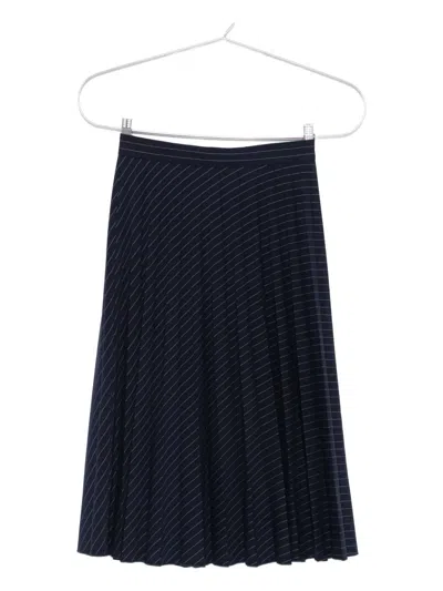 Twinset Pleated Pinstripe-pattern Skirt In Black