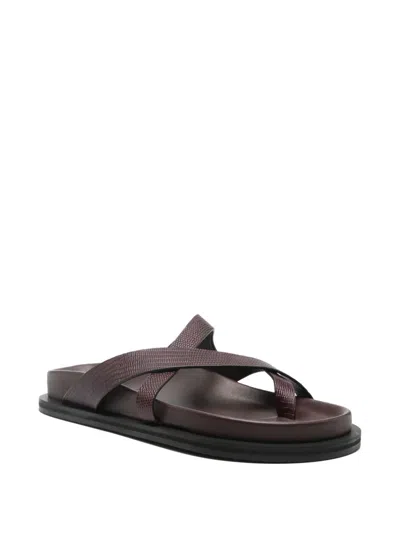 A.emery Leather Cross-strap Sandals In Burgundy