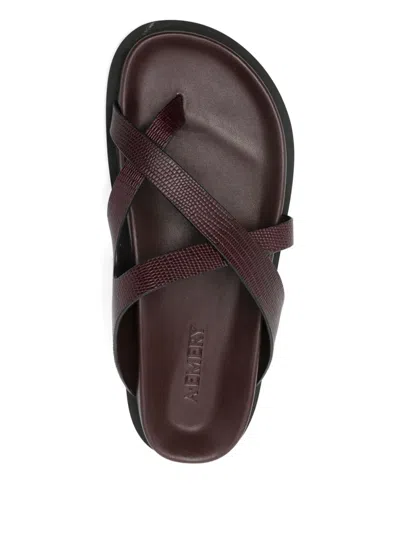 A.emery Leather Cross-strap Sandals In Burgundy