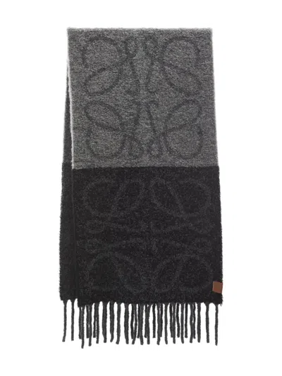 Loewe Anagram Scarf Scarves And Foulards Beige In Gray