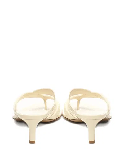 Fendi Fling Snakeskin Sandal In White