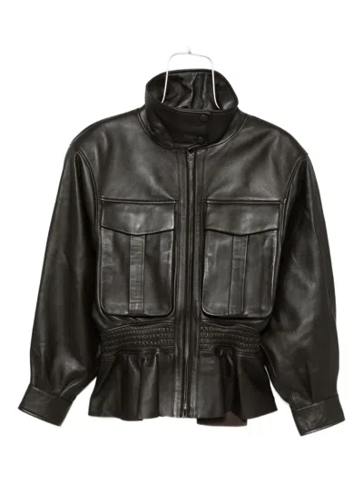 Ducie Hazel Leather Jacket In Black