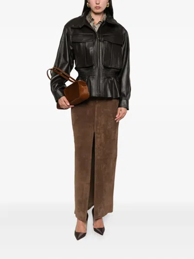 Ducie Hazel Leather Jacket In Black