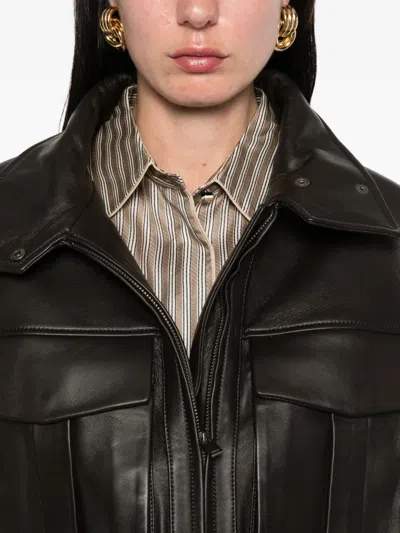 Ducie Hazel Leather Jacket In Black