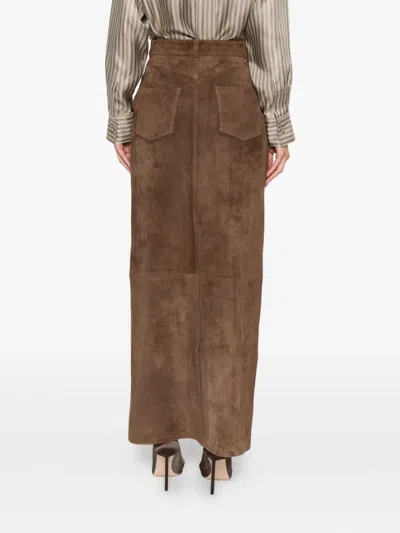 Ducie Chicago Suede Maxi Skirt In Brown