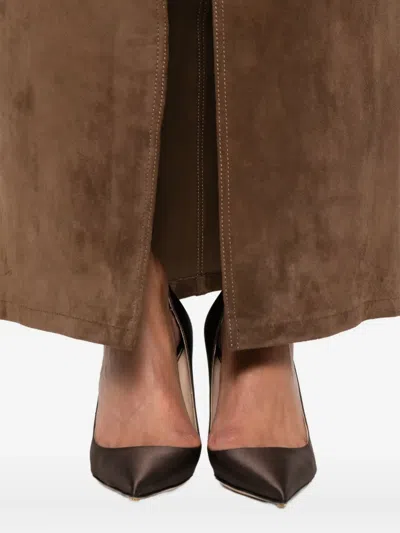 Ducie Chicago Suede Maxi Skirt In Brown