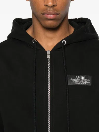 Amiri Mens Black Spirit Zip Brand-print Cotton-jersey Hoody Xl In Black