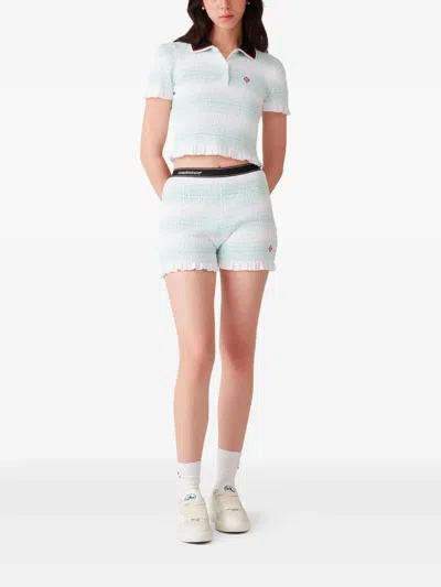 Casablanca Short-sleeved Cotton Sweater With Contrasting Details