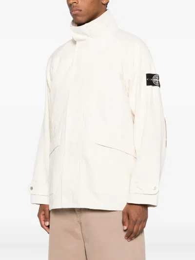 Stone Island Raw Cotton Parka In Neutral