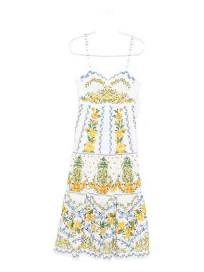 Farm Rio Sicily Midi Dress In White