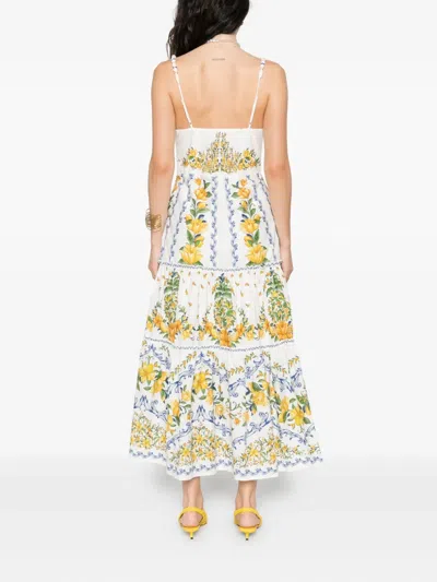 Farm Rio Sicily Midi Dress In White