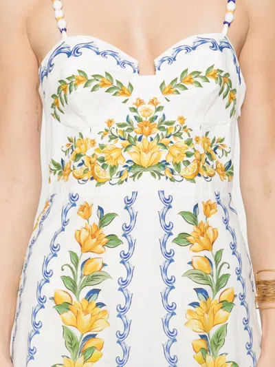 Farm Rio Sicily Midi Dress In White
