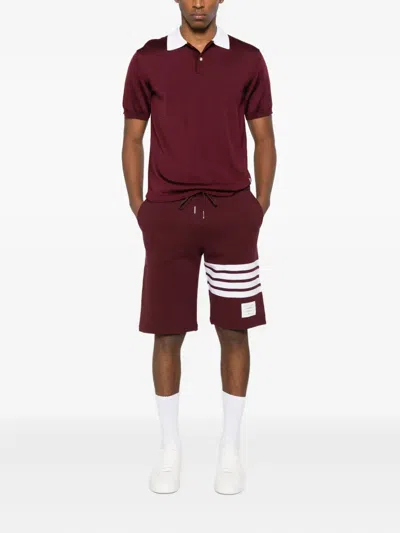 Thom Browne Classic Track Shorts In Burgundy