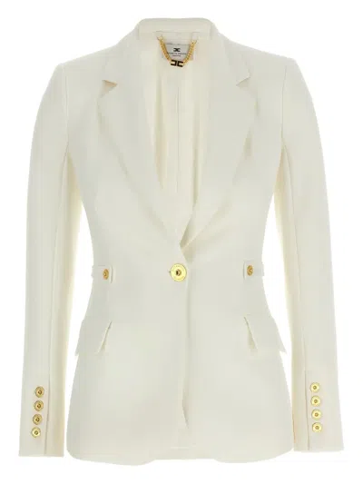 Elisabetta Franchi Single-breasted Blazer In Neutral