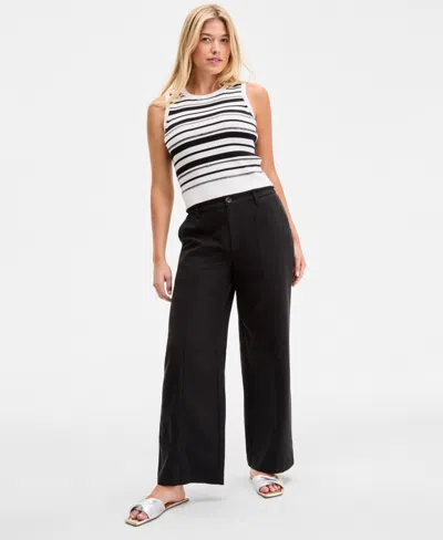 On 34th Women's Solid Easy Wide-leg Pants, Exclusively At Macy's In Black