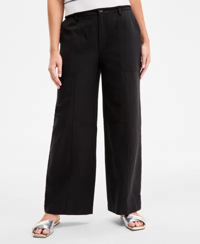 On 34th Women's Solid Easy Wide-leg Pants, Exclusively At Macy's In Black