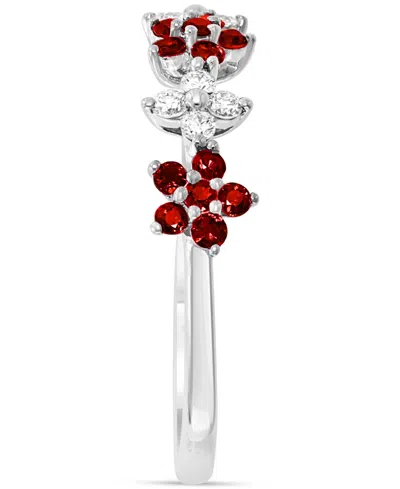 Lali Jewels Ruby (3/8 Ct. T.w.) & Diamond (1/6 Ct. T.w.) Five Flower Ring In 14k Gold (also In White Gold)