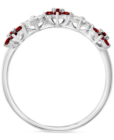 Lali Jewels Ruby (3/8 Ct. T.w.) & Diamond (1/6 Ct. T.w.) Five Flower Ring In 14k Gold (also In White Gold)