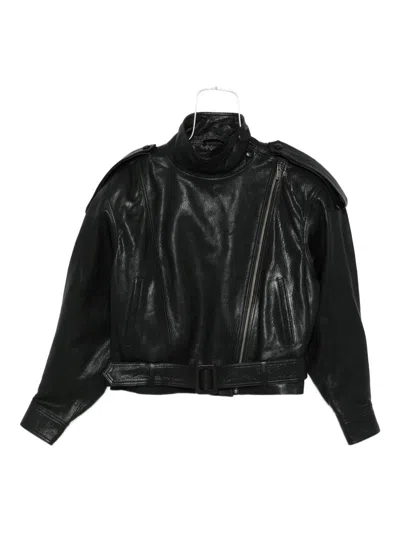 Ducie Grained Leather Jacket In Black