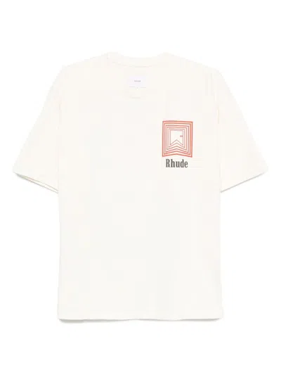 Rhude T-shirt With Print In Yellow