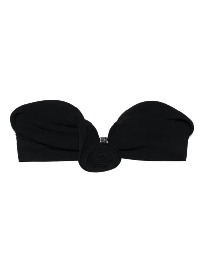 Magda Butrym Top Bikini In Nylon Stretch Nero  Donna