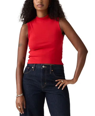 Levi's Women's Effortless Mock-neck Tank Top In Red