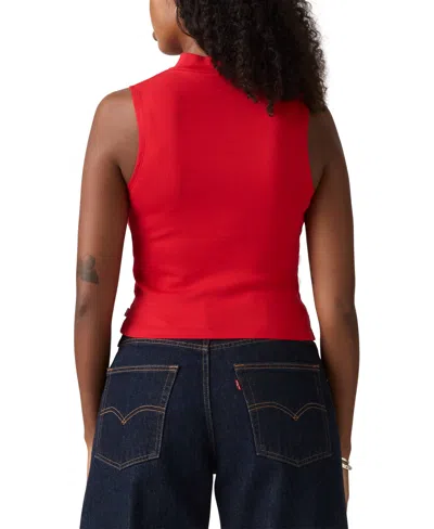 Levi's Women's Effortless Mock-neck Tank Top In Red