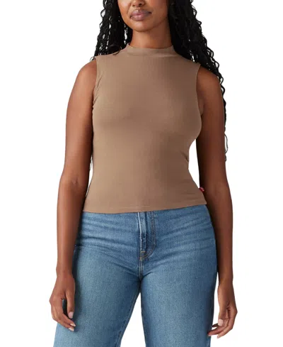Levi's Women's Effortless Mock-neck Tank Top In Brown