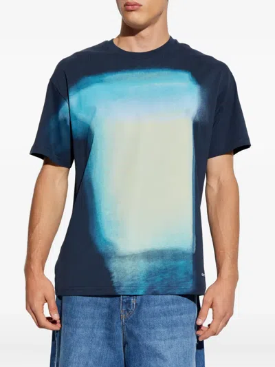 Givenchy Mens Dark Navy Graphic-print Cotton T-shirt