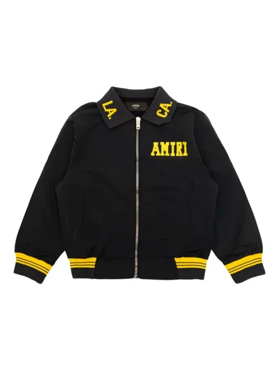 Amiri Tiger-embroidered Zip-up Jacket In Black