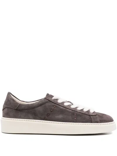 Eleventy Suede Lace-up Trainers In Gray