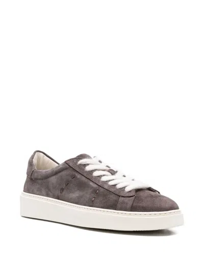 Eleventy Suede Lace-up Trainers In Gray