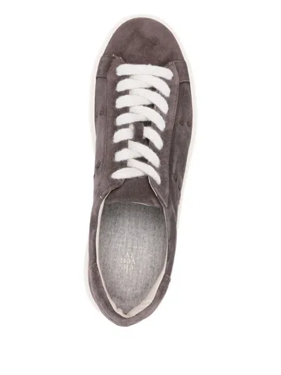 Eleventy Suede Lace-up Trainers In Gray