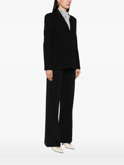 Pinko Tailored Black Jacket With Notched Lapel And Structured Shoulders In Black
