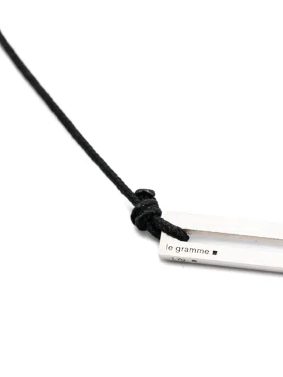 Le Gramme Lacquered Cord Bracelet In Black
