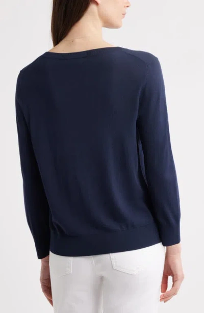 Caslon Three-quarter Sleeve Cardigan