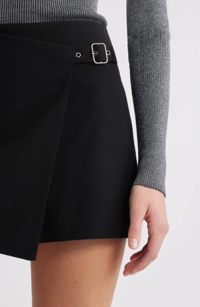 Open Edit Tailored Faux Wrap Miniskirt