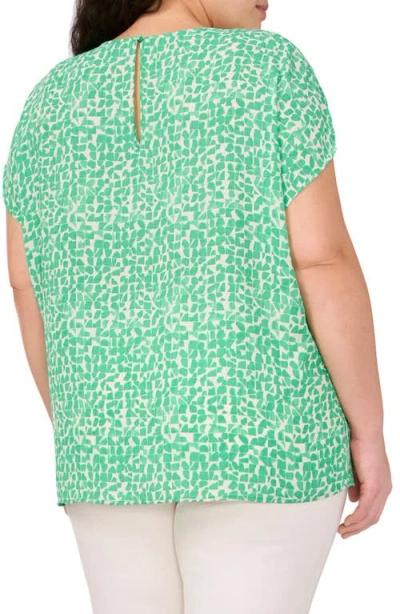 Halogen ® Geo Print Cap Sleeve Shell In Green