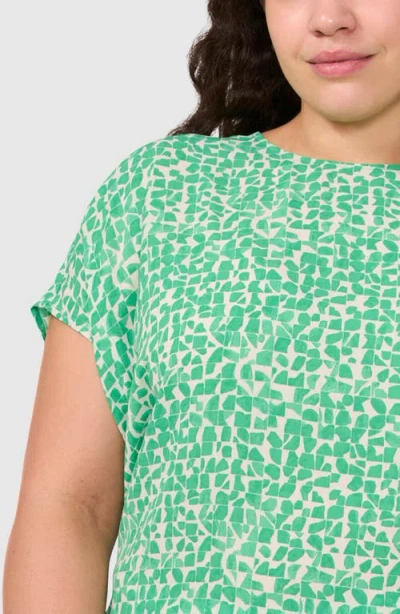 Halogen ® Geo Print Cap Sleeve Shell In Green
