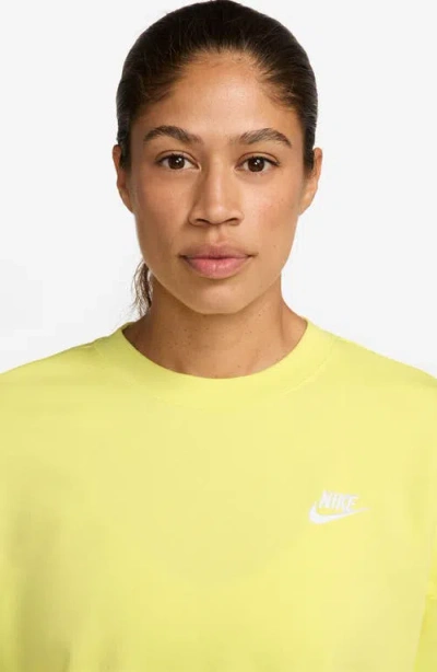 Nike Club Fleece Loose Fit Crewneck Sweatshirt In Yellow