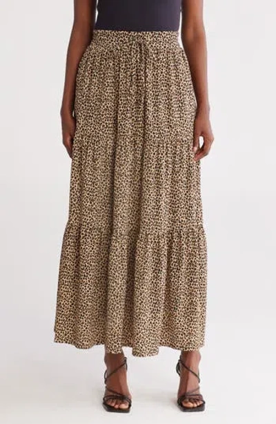 Caslon ® Tiered Drawstring Maxi Skirt In Brown