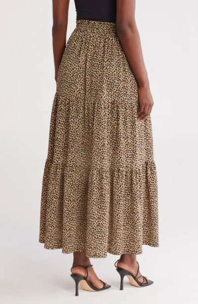 Caslon ® Tiered Drawstring Maxi Skirt In Brown