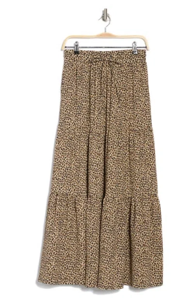 Caslon ® Tiered Drawstring Maxi Skirt In Brown